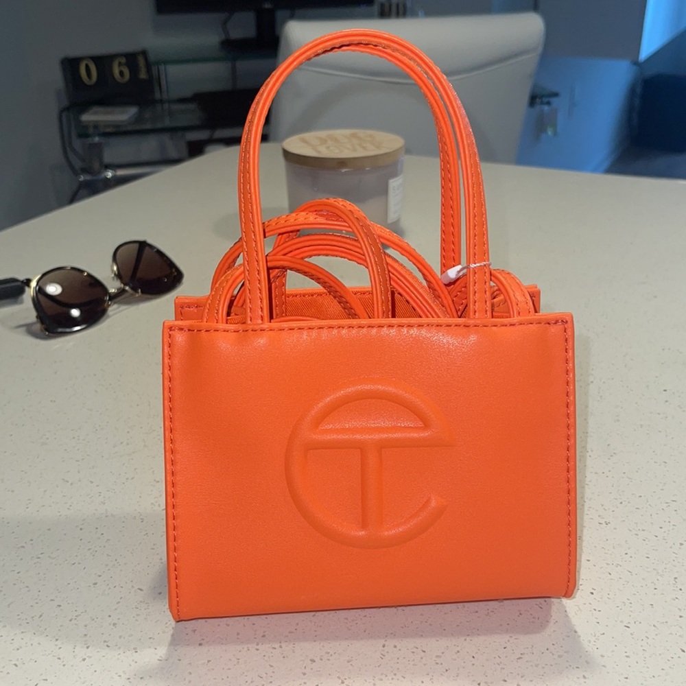 Telfar Small Orange Shopping Bag